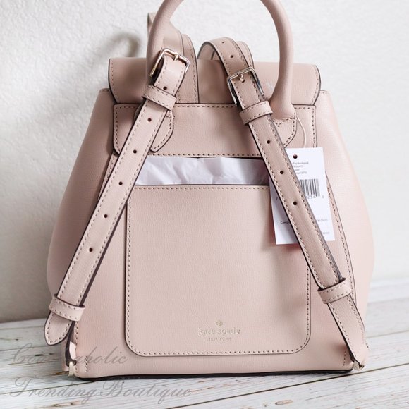 NWT Kate Spade Adel Flap Backpack in Warmbeige - Picture 8 of 12